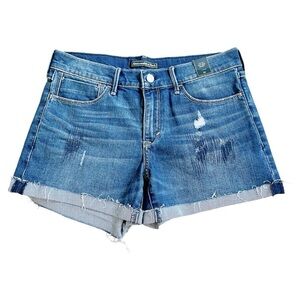 Abercrombie & Fitch Mid Rise Jean Shorts Size 26 Distressed NWT NEW!
